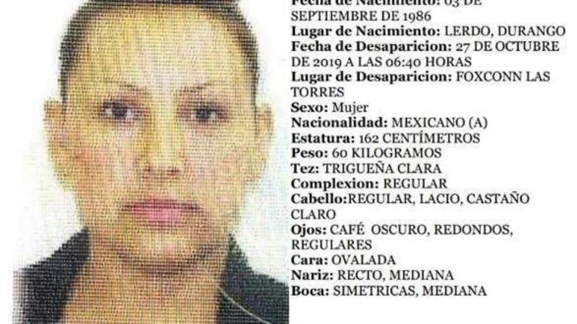 mujer desaparecida